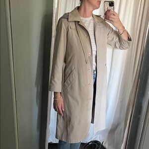 London Fog Vintage Women's Tan Hooded Trench Coat